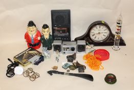 A QUANTITY OF COLLECTABLES TO INCLUDE LAUREL AND HARDY FIGURES