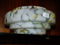 A VINTAGE DECO STYLE GLASS LIGHT SHADE