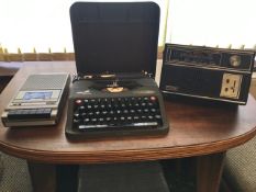 A CLARENTONE RADIO, EMPIRE ARISTOCRAT PORTABLE TYPEWRITER ETC.
