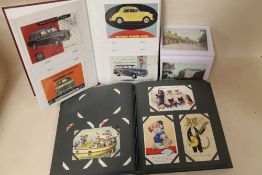 THREE ALBUMS OF VINTAGE AND MODERN POSTCARDS TO INCLUDE LOUIS WAIN AND PEARS SOAP EXAMPLES