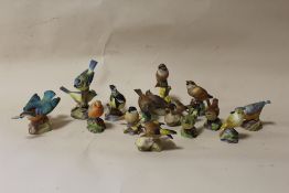 A QUANTITY OF ROYAL WORCESTER MATT FINISH BIRD FIGURES TO INCLUDE A KING FISHER, BLUE TIT, LINNETS
