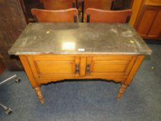 A MARBLE TOPPED WASH STAND A/F