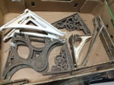 SIX PAIRS OF CAST METAL WALL BRACKETS