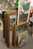 A SELECTION OF ASSORTED MIRRORS IN VARIOUS SIZES AND STYLES