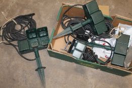 A GARDEN EXTENSION LEAD MULTIPLUGS