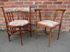 TWO ANTIQUE MAHOGANY BEDROOM CHAIRS