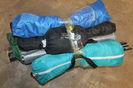 A SELECTION OF CAMPING EQUIPMENT TO INCLUDE A FIVE MAN TENT