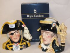 TWO BOXED ROYAL DOULTON CHARACTER JUGS, VICE ADMIRAL LORD NELSON AND NAPOLEON, BOTH WITH