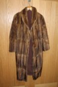 A VINTAGE LADIES FULL LENGTH FUR COAT