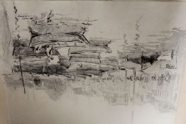 MURRAY MICHAEL CAIRD URQUHART (1880-1972). Scottish school, boats and figures in Concarneau harbour,