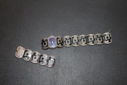 A HALLMARKED SILVER LADIES WRISTWATCH WITH BLUE DIAL STAMPED W S NOTE - DAMAGED TO STRAP