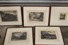 A SET OF FIVE FRAMED AND GLAZED PRINTS OF COUNTRY SCENES BY S PALMER