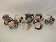 A COLLECTION OF EIGHT ROYAL DOULTON CHARACTER JUGS, TO INCLUDE OLD SALT, ROBINSON CRUSOE, GEORGE