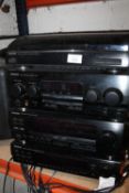 A KENWOOD STACKING STEREO SYSTEM - NO SPEAKERS