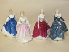 FOUR ROYAL DOULTON FIGURES COMPRISING OF KAY HN 3340, ALISON HN 3264, FIONA HN 2694 AND FRAGRANCE HN