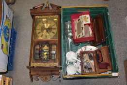 A TRAY OF COLLECTABLES TO INCLUDE OIL LAMP FLUES, WRIST WATCH, AND VINTAGE LIGHTERS TOGETHER WITH