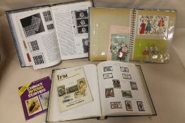 A TOWER STAMP ALBUM, TOGETHER WITH AN ALBUM OF VINTAGE CHRISTMAS CARDS AND THREE COLLECTORS GUIDES