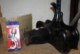 A VINTAGE DRAIN SECTION TOGETHER WITH FIVE TUBING CUTTERS