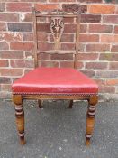AN EDWARDIAN MAHOGANY BEDROOM CHAIR