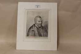 AN EARLY PORTRAIT STUDY OF THE PHILOSOPHER FRIDERICUS PENDASIUS, pencil on paper, unsigned,