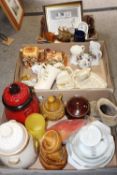 THREE TRAYS OF ASSORTED CERAMICS TO INCLUDE RUMTOPF JARS