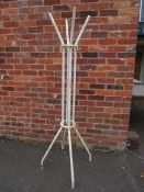 A WHITE PAINTED INDUSTRIAL STYLE COAT / HAT STAND H 180 CM