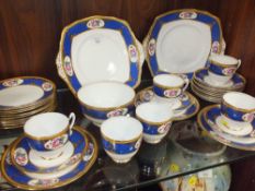 A COLLECTION OF ROYAL ALBERT 5273 COBALT BLUE PATTERN CHINA TO INCLUDE SIX TRIOS