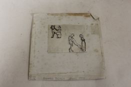 CIRCLE OF RICHARD DOYLE (1824-1883). Figure and animal vignettes, unsigned, pen and ink in paper,