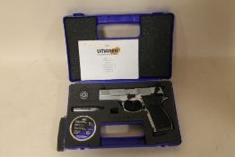 A CASED UMAREX WALTHER PPC1500 CP88 1.77 CAL AIR PISTOL