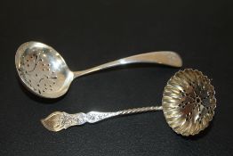 TWO HALLMARKED SILVER SIFTER SPOONS