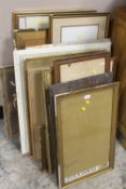 A SELECTION OF PICTURE FRAMES IN VARIOUS SIZES AND STYLE, MAINLY WITH GLASS