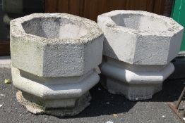 A PAIR OF LARGE PLANTERS - H 41 CM
