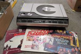 A PHILIPS TYPE BP600/65 LASER DISC PLAYER TOGETHER WITH THREE LASER DISC TO INCLUDE STAR TREK 2