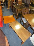 THREE ASSORTED RETRO COFFEE TABLES TOGETHER WITH A RETRO GLASS TOPPED TABLE (4)