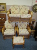 A FIVE PIECE CONSERVATORY SUITE WITH A STOOL (6)