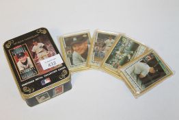 A BOXED SET OF METAL BASEBALL CARDS