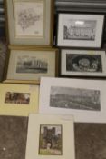 A BOX OF ASSORTED PRINTS, MAP OF RUTLANDSHIRE, ETC