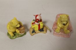 THREE ROYAL DOULTON WINNIE THE POOH FIGURES