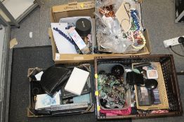 FOUR BOXES OF ASSORTED COSTUME JEWELLERY