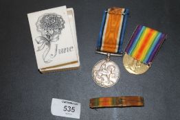 TWO WWI MEDALS AWARDED TO 241982 PTE. G.H. MARTIN W YORK R