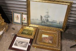 A COLLECTION OF ASSORTED PRINTS TO INCLUDE AN ENGRAVING OF CATTLE