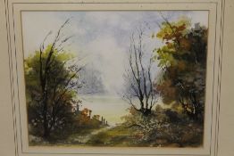 A FRAMED AND GLAZED WATERCOLOUR, SIGNED LOWER RIGHT STOCKTON, OVERALL H 40 CM X W 43 CM