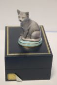 A BOXED HALCYON DAYS FIGURE OF A BLUE BURMESE CAT