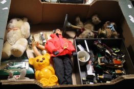 A TRAY TO INCLUDE TOY VEHICLES BY MATCHBOX, AN ACTION MAN FIGURE ETC (TRAY NOT INCLUDED)