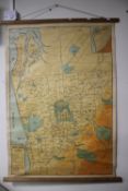 A WALL MAP OF ADELAIDE AND ENVIRONS 73 CM X 109 CM