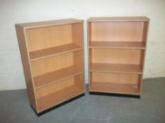 TWO MODERN STRONG ADJUSTABLE BOOK SHELVES MADE BY EFG