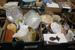 TWO TRAYS OF CERAMICS AND GLASSWARE, TO INCLUDE ROYAL WINTON ETC (TRAYS NOT INCLUDED)