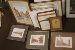 A FRAMED AND GLAZED WATERCOLOUR TITLED 