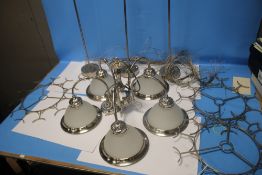 A QUANTITY OF METAL LIGHT FITTINGS