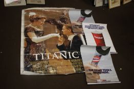 TITANIC INTEREST FILM POSTER DEPICTING LEONARDO DI CAPRIO AND KATE WINSLET, 1189 cm x 84 cm together